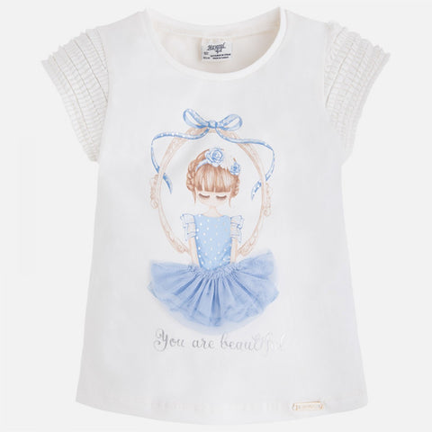 Mayoral Girls Ballerina Ballet Tshirt Style 3055 Size 8 Only You are Beautiful
