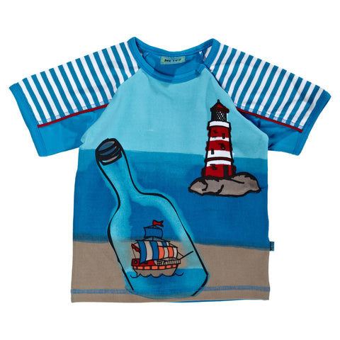 Boys Ship in a Bottle Shirt by Me Too size 2 Years Only Style 201711C