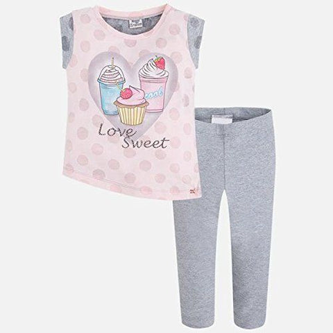 Mayoral Girls Love Sweets Print 2 Pc Set Tunic and Leggings Size 4 or 6 Only Left - Runwayz Boutique