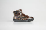 Girls Art Footwear Brown Cheetah Print High Top Shoe Dover Style A519