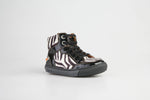 Girls Art Footwear Black Zebra Print High Top Shoe Dover Style A519