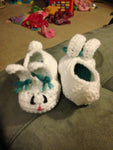 Baby Bunny White Knitted Booties by Elephant Shoe Knits Size 3 to 6 months Only - Runwayz Boutique