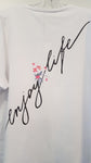 Ladies Leo & Ugo White Top with Eiffel Tower Print Enjoy Life Size XXL Only Style TED967