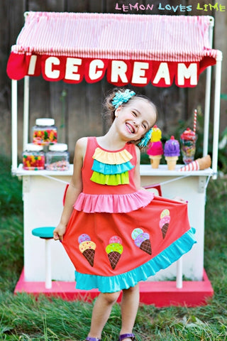 Girls Lemon Loves Lime Ice Cream Parlour Dress Size 2 Years Only - Runwayz Boutique