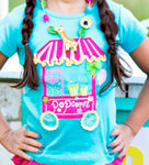 Girls Lemon Loves Lime Popcorn Cart Tshirt - Runwayz Boutique