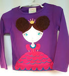 Girls Purple Brunnette Princess Nanette Long Sleeved Top - Runwayz Boutique