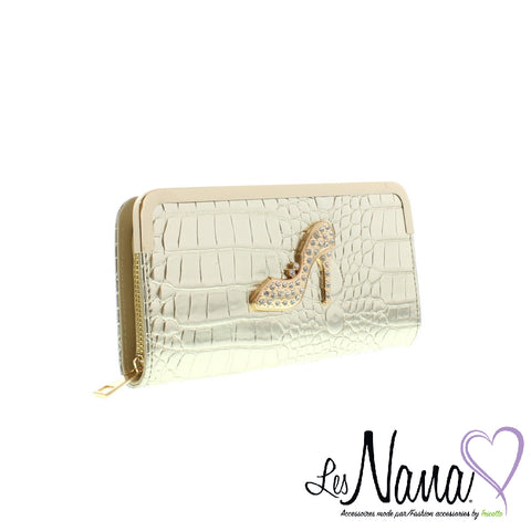 Ladies Les Nanas gold shoe wallet by Mode Tricotto 92726501 0521