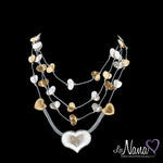 Ladies Mode Tricotto Multi Metallic Hearts Necklace by Les Nana - Runwayz Boutique