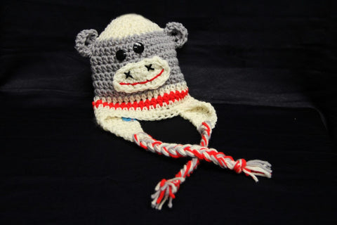 Grey Sock Monkey Knit Toque by Lots of Knots