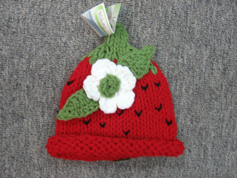Baby Girls Strawberry Toque Size 3 to 9 Months Only by Lots of Knots