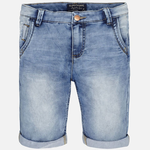 Mayoral Youth Nukutavake Boys Denim Jean Shorts Size 16 Style 6259 - Runwayz Boutique