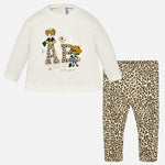 Mayoral Girls Leopard Print 2 Piece Set Leggings and Top Style 2787 24 or 36 months - Runwayz Boutique