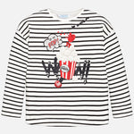 Mayoral Girls Popcorn Black Striped Long Sleeved Top style 4066 Movie Movies Theatre - Runwayz Boutique