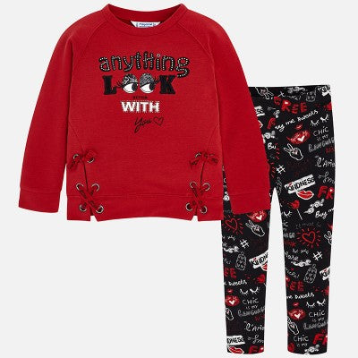 Mayoral Girls Leggings and Red Top Set style 4724 2 pc set Size 5 or 6 –  Runwayz Boutique