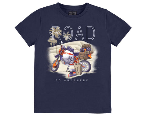 Nukutavake Mayoral Boys Off Road Dirtbike Tshirt in Blue Style 6036 Last One Size 10 - Runwayz Boutique