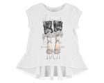 Mayoral Girls White Short Sleeved Shoe Print Top style 6009 Size 12 or 16 - Runwayz Boutique