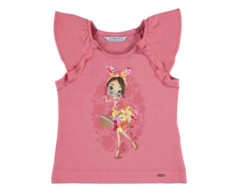 Mayoral Girls T Shirt Girl In Flowered Dress Print Sizes 4 thru 9 - Runwayz Boutique