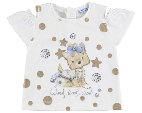 Mayoral Baby Girls Top with Yorkie Puppy Dog Style 1007 woof