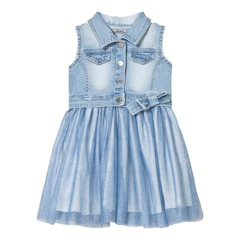 Mayoral Girls Denim Dress with Tulle Skirt Style 3977 Size 8 Only – Runwayz Boutique
