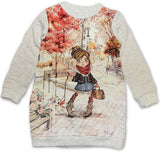 Mayoral Girls 2 Piece Outfit Fall Leaves Girl Walking Dog Style 4956