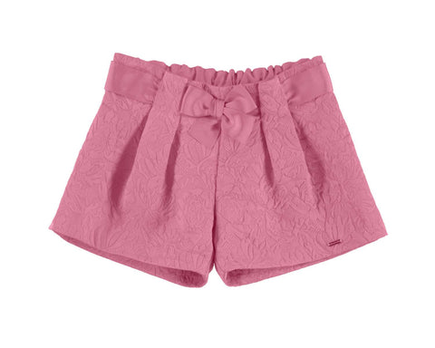 Girls Mayoral Shorts in Bubble Gum Pink Jacquard Material Style 3201 - Runwayz Boutique