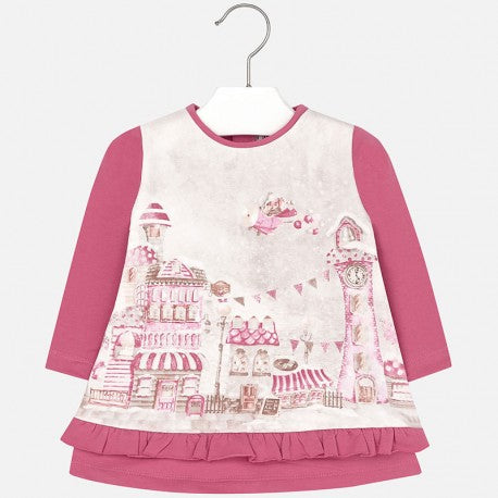 Mayoral Baby Girls Dark Pink Winter Village Print Tunic Dress Size 18 –  Runwayz Boutique