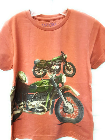 Mayoral Boys Motorbike Tshirt in Teja color Style 3025 Sizes 7 thru 9 - Runwayz Boutique