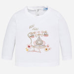Mayoral Baby Girls Telephone Print Long Sleeved Top style 2050 Allo Allo - Runwayz Boutique