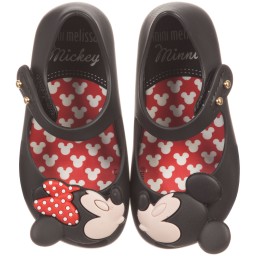 Girls Mini Melissa Disney Ultra Shoes in Black Size Only Left