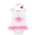Mudpie Baby Girls All in One Lil' Cupcake Dress or Onesie Size 12 Months Only Item 171970 - Runwayz Boutique