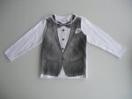 Sierra Julian Boys Long Sleeved Tuxedo Shirt Forino S1W13BK05 Last One Size 8 - Runwayz Boutique