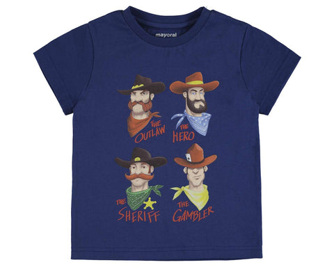 Mayoral Boys Western Cowboy Characters Tshirt Size 4 Only Style 3038 - Runwayz Boutique