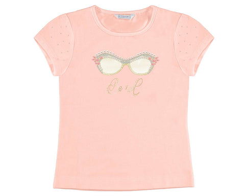 Mayoral Girls T Shirt Pink Sunglasses Print Size 10 or 12 Cool - Runwayz Boutique