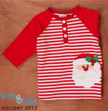 Baby Boys Striped Polo Shirt with Santa Face Size 12 Months Only Style 93-1262C - Runwayz Boutique