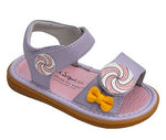 Girls Wee Squeak Lavendar Lollipop Velcro Sandals Size 4 Only AL5700LV4