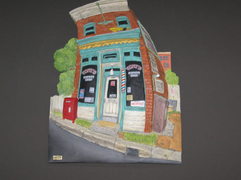 Tony's Barber Shop by John Larter Curbside Collection 3D Wall Hanging