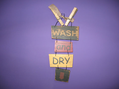 Wash and Dry wood sign wall hanging decor - Runwayz Boutique