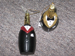 Red tuxedo champagne bottle ornament - Runwayz Boutique